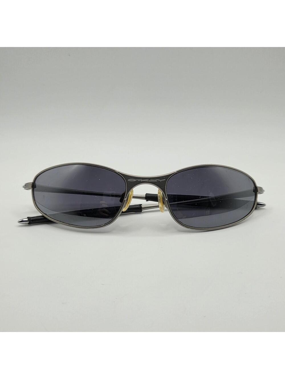 Vintage Oakley A Wire Silver Black/Purple Lens Sunglasses